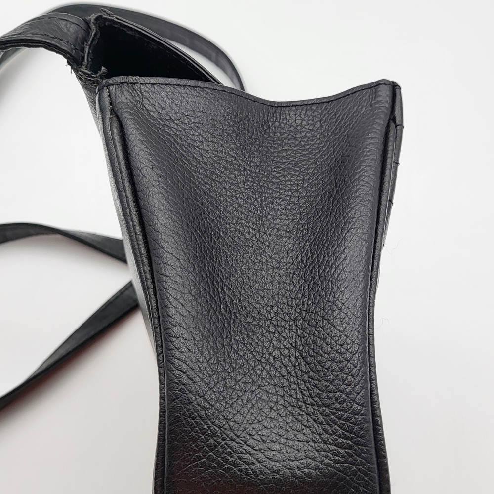 Yves Saint Laurent Cassandra Logo Black Leather Shoulder Bag Vintage Super Rare. - Picture 11 of 16